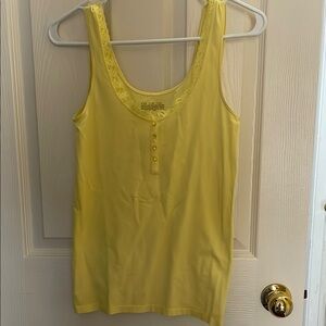 LIMITED Buttery Yellow Lace Trim Tank Top